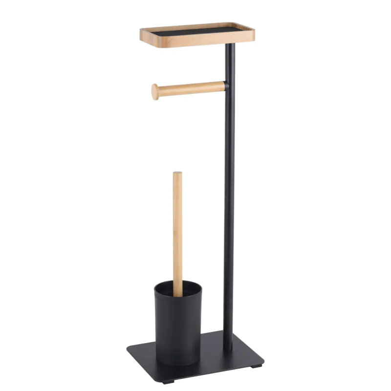Bathroom Toilet Roll Paper Holder with Toilet Brush and Phone Shelf BTH065