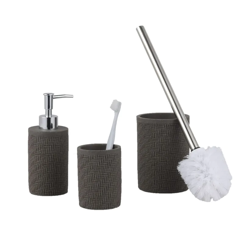 Gray Color Resin Bathroom Accessories Set BA191S03
