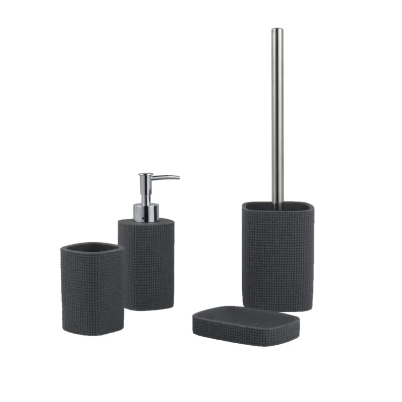 Gray Color Resin Bathroom Accessories Set BA171S04