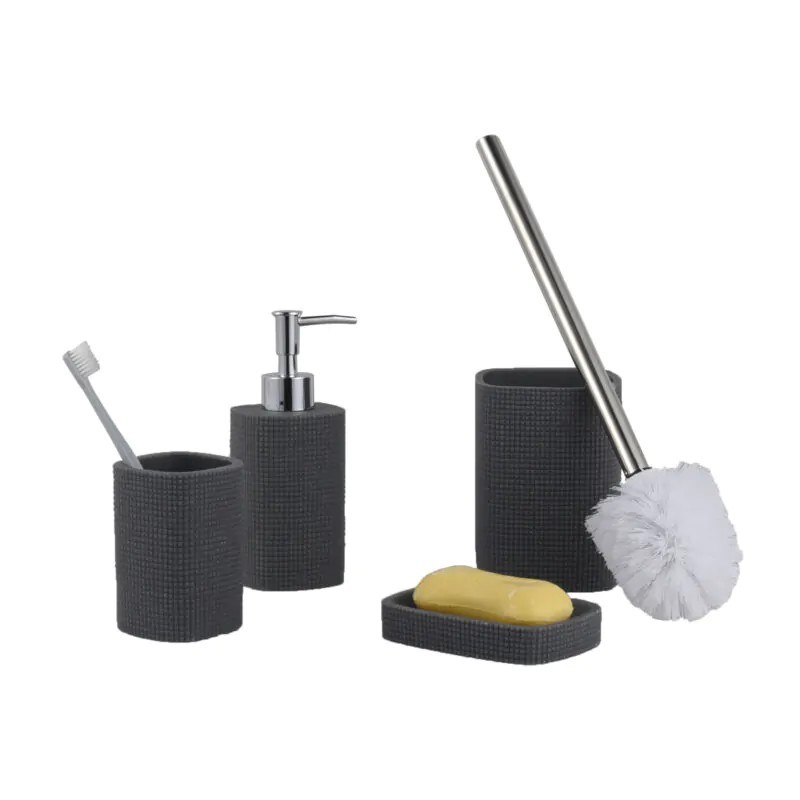 Gray Color Resin Bathroom Accessories Set BA171S04 - Image 2