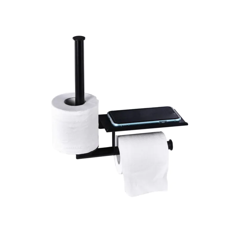 Toilet Paper Holder Wall Hanging with Phone Shelf 10.8*3.9*H10.6CM TH013B - Image 3