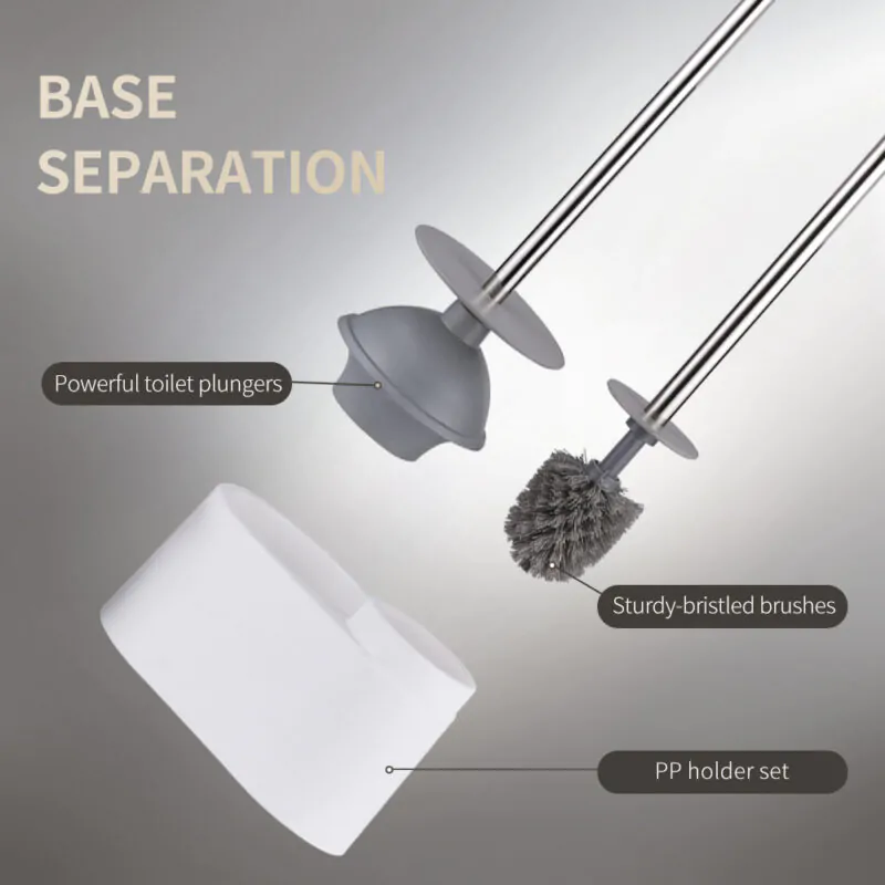 Toilet Bowl Brush Plunger Set with Holder TBO005 - Image 4