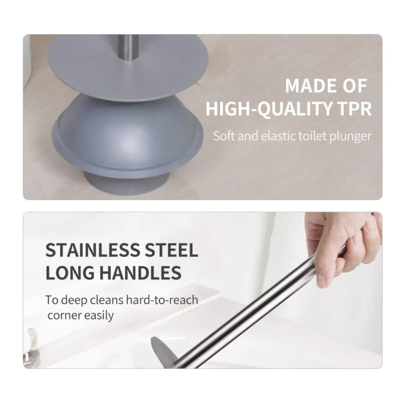 Toilet Bowl Brush Plunger Set with Holder TBO005 - Image 6