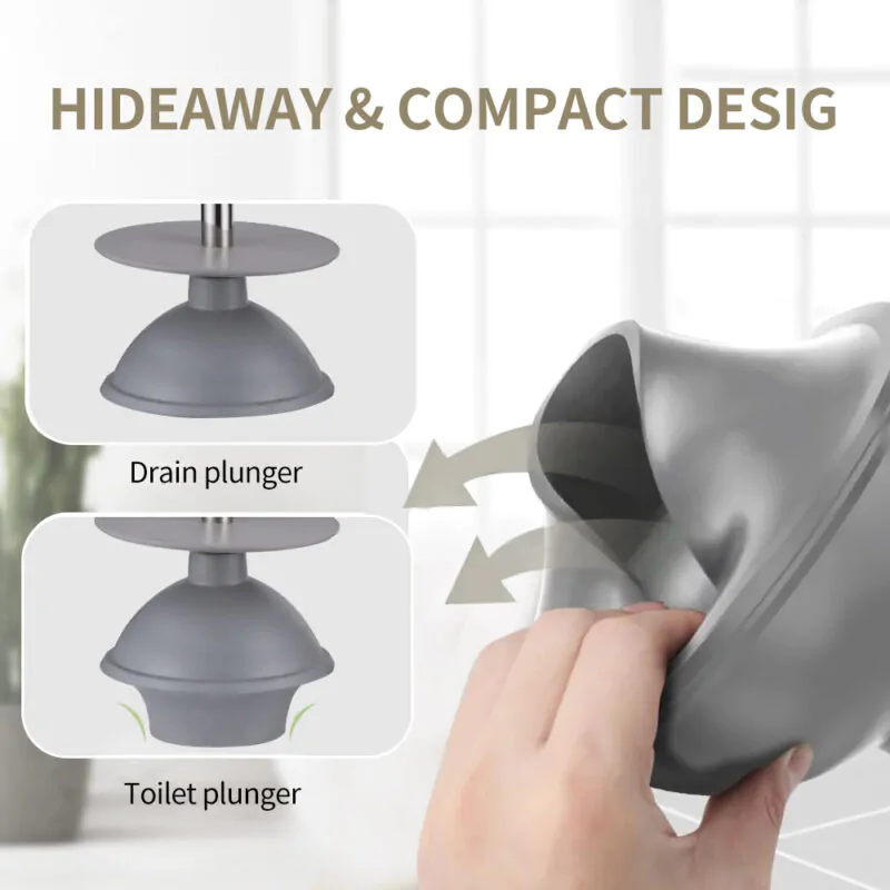 Toilet Bowl Brush Plunger Set with Holder TBO005 - Image 7