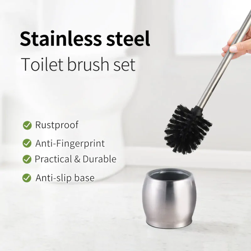 Toilet Brush Holder With Silicone Brush Head TBR017B - Image 2