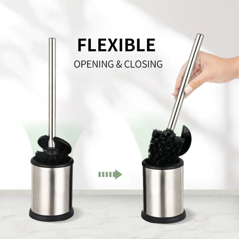 White bathroom silicone toilet brush holder TBR024 - Image 2