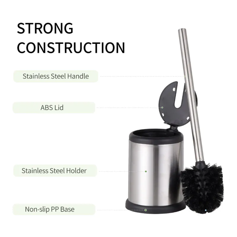 White bathroom silicone toilet brush holder TBR024 - Image 5