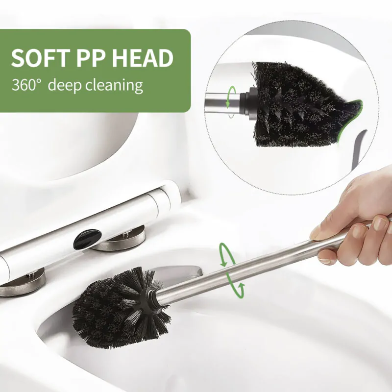 White bathroom silicone toilet brush holder TBR024 - Image 6
