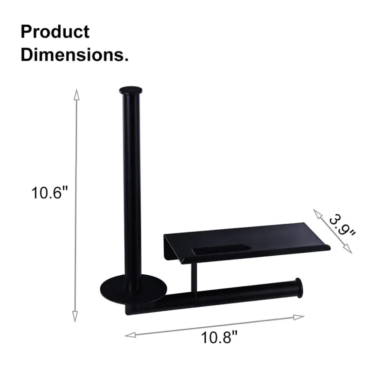 Toilet Paper Holder Wall Hanging with Phone Shelf 10.8*3.9*H10.6CM TH013B - Image 2