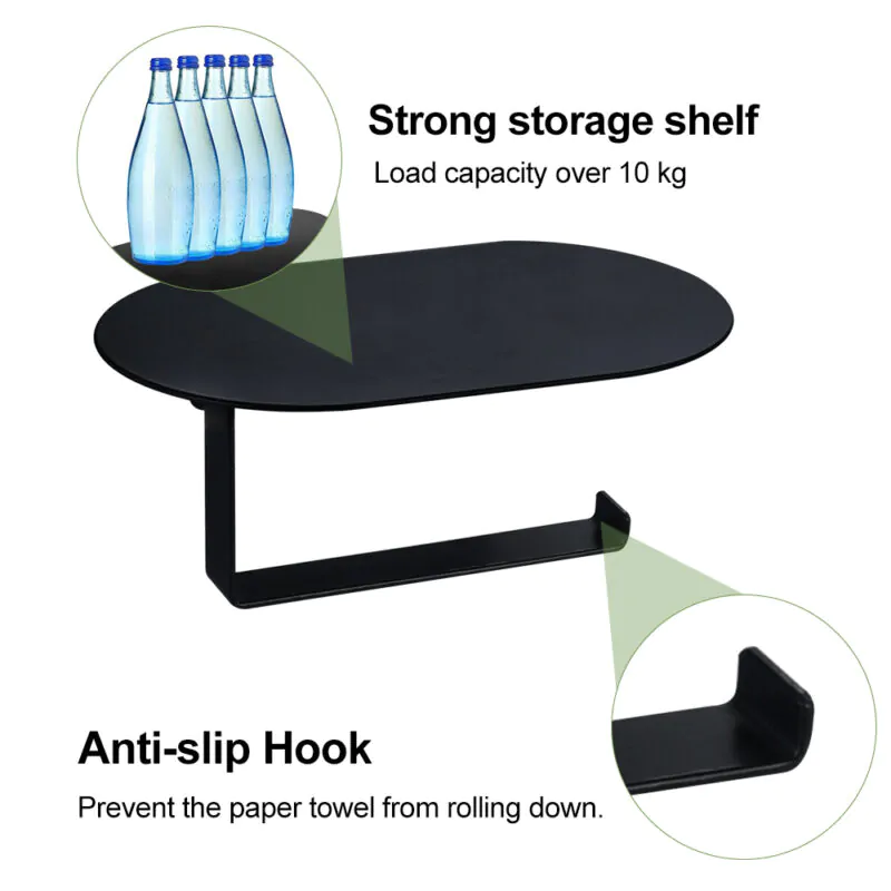 Hanging Bathroom Toilet Roll Paper Holder with Phone Shelf TH014B - Image 3