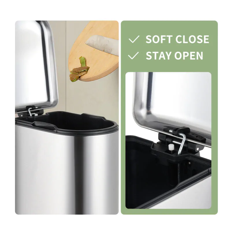 410 Stainless Steel Pedal Trash Bin WBO086 - Image 5