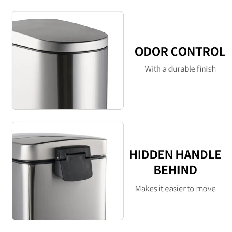 410 Stainless Steel Pedal Trash Bin WBO086 - Image 6