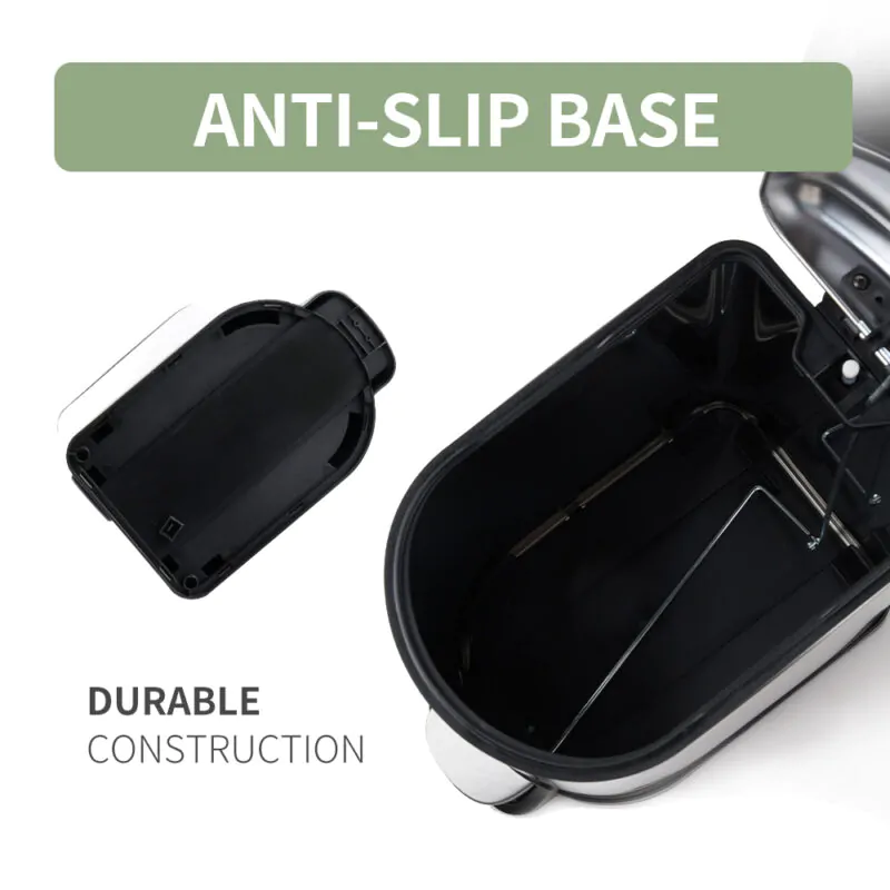 410 Stainless Steel Pedal Trash Bin WBO086 - Image 8