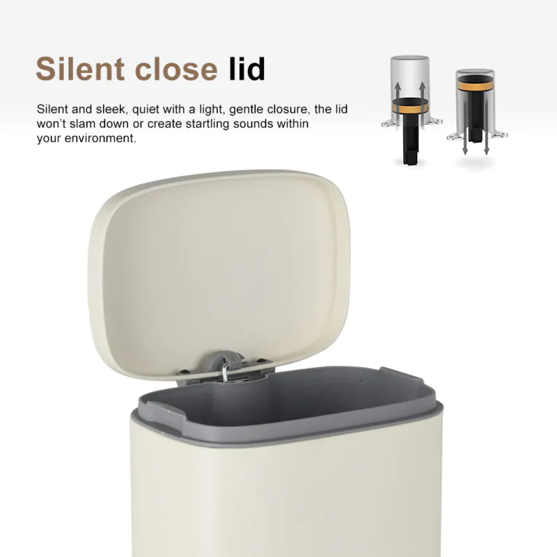 Foot pedal with soft close lid trash cans WBS007 - Image 4