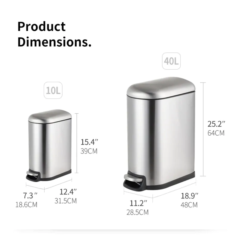Square Foot Pedal Trash Can WRS013 - Image 3