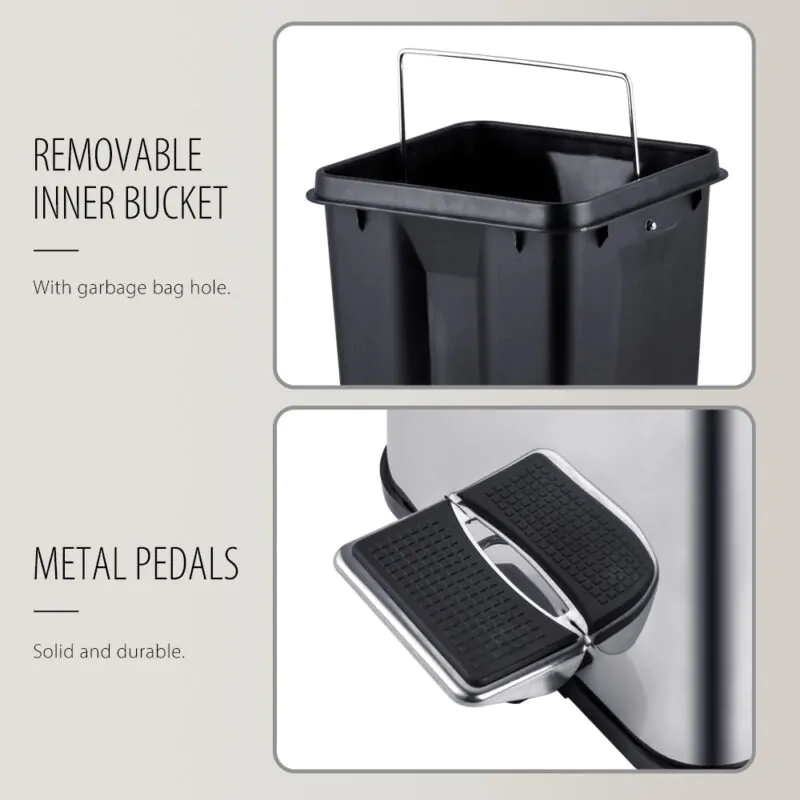 Rectangle Garbage Can with Silent Lid  WBS022 - Image 7
