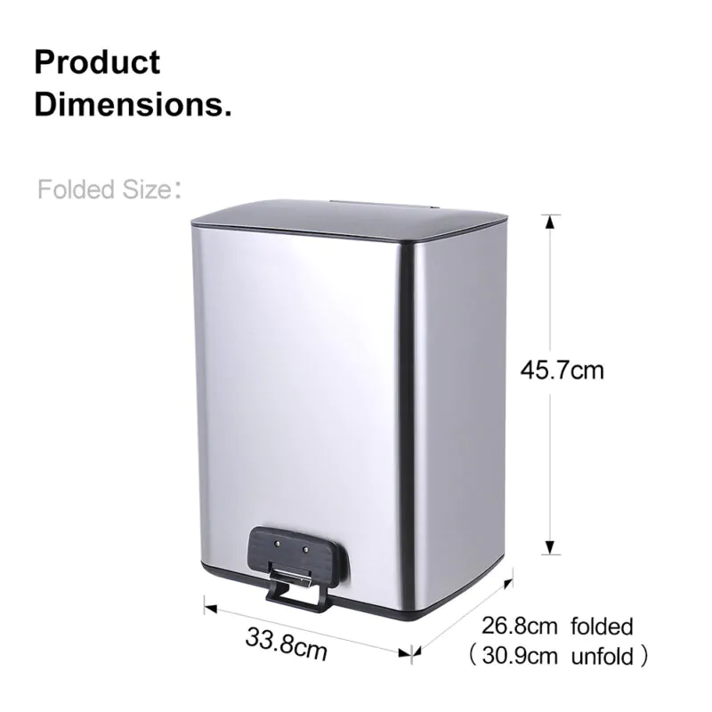 Metal Foot Step Pedal Trash Cans WBS060 - Image 3