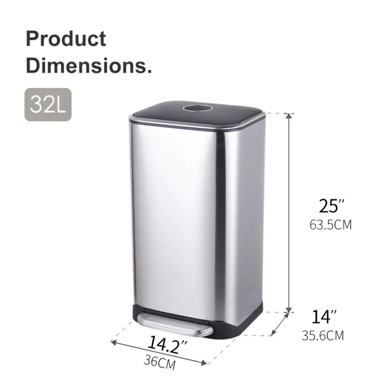 Garbage Bin Step Trash Can Pedal Bin WBS123 - Image 2