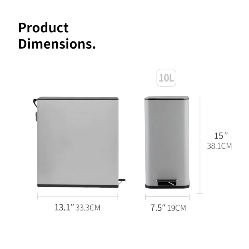 Fingerprint-Resistant Soft Close Lid Trash can WBS124 - Image 3