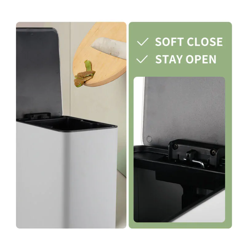 Fingerprint-Resistant Soft Close Lid Trash can WBS124 - Image 5