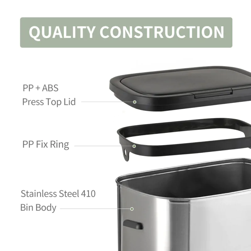 Trash cans with 4 high legs push and sensor WBS130 - Image 4