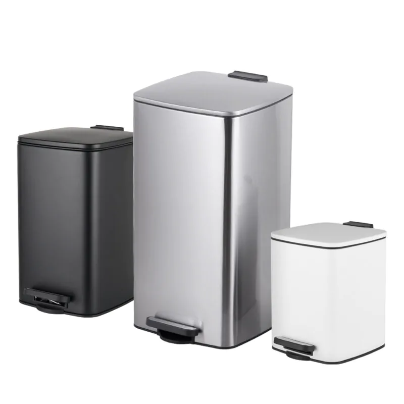Rectangular stainless steel pedal trash can WBS131