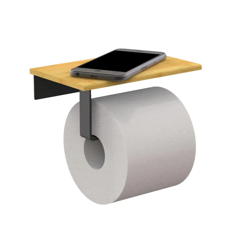 Bathroom Toilet Roll Paper Holder with Phone Shelf TH028B - Image 6