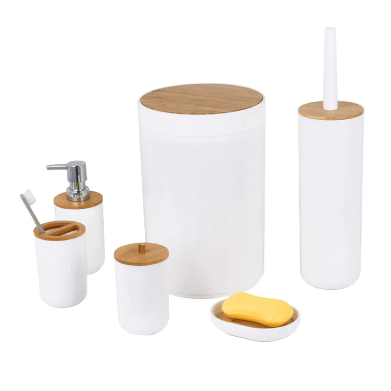 Bathroom Accessories 6PCS White PP Set BA037S08