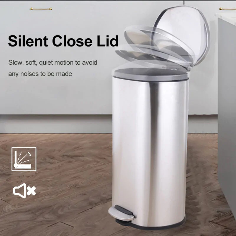 Stainless steel round dust bin WBO008 - Image 2