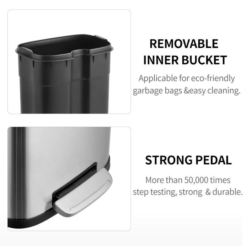 Square 5L Garbage Bin with Soft Close WBO079 - Image 8