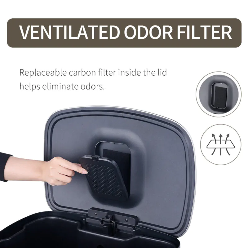 50L Stainless Steel Pedal Waste Bin WBS139L50 - Image 6