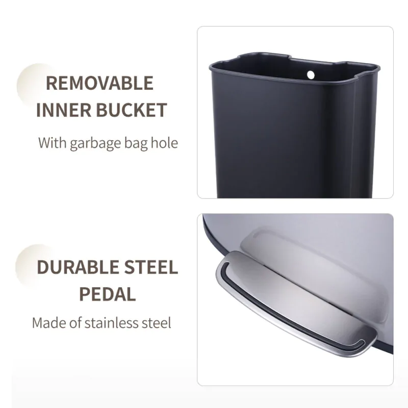 50L Stainless Steel Pedal Waste Bin WBS139L50 - Image 8
