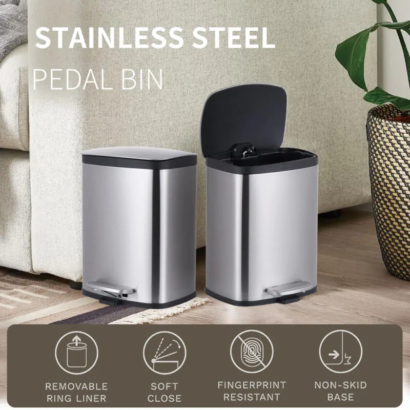 5L trash can square trash bin WBS139L05 - Image 2