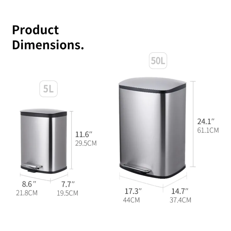 5L trash can square trash bin WBS139L05 - Image 3