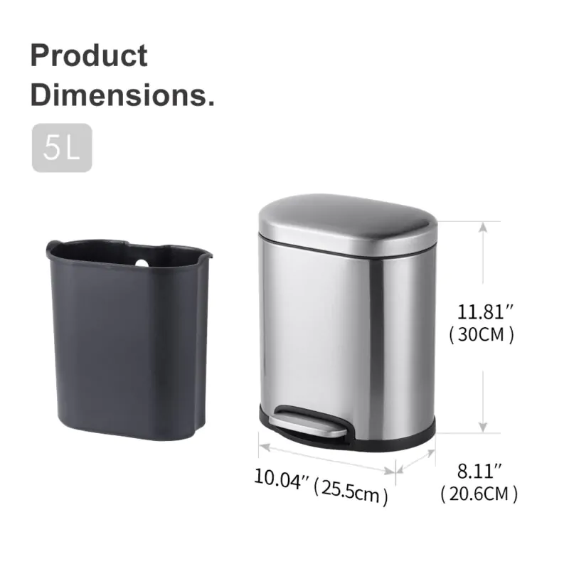 Trash Can with Inner Bucket Step-On  WBS142 - Image 3