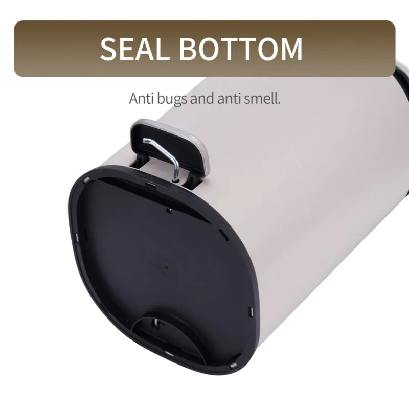 5L Stainless Steel Trash Can with Step Pedal WBS152 - Image 9
