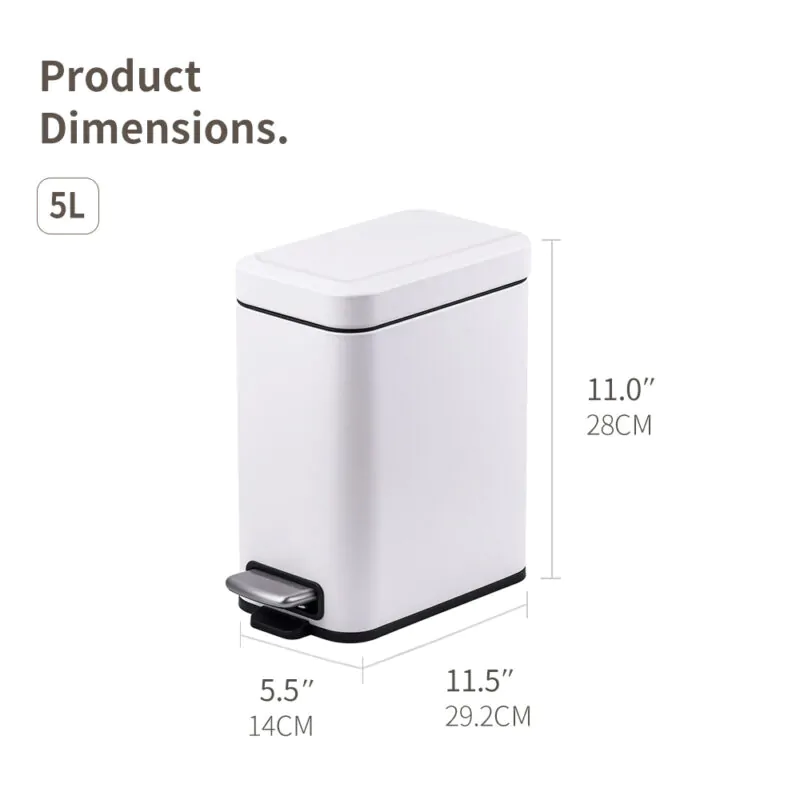 5L Foot Pedal Galvanized Trash Can WBS154L05 - Image 3