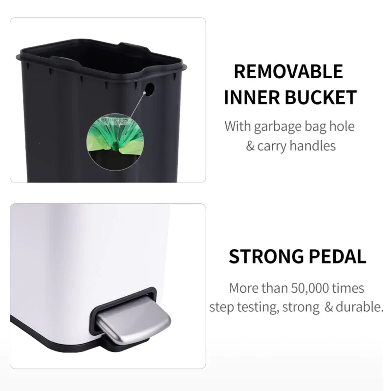 5L Foot Pedal Galvanized Trash Can WBS154L05 - Image 8