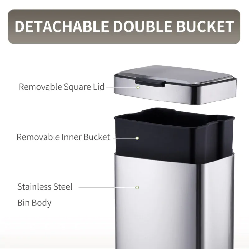 40L soft close push waste bin WBS158L40 - Image 6