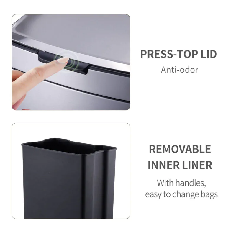 40L soft close push waste bin WBS158L40 - Image 8