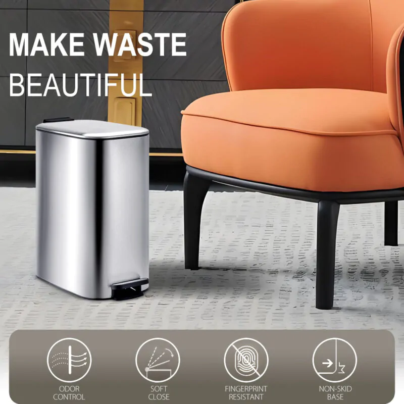 Trash bin with pedal and soft closing WBS171 - Image 2