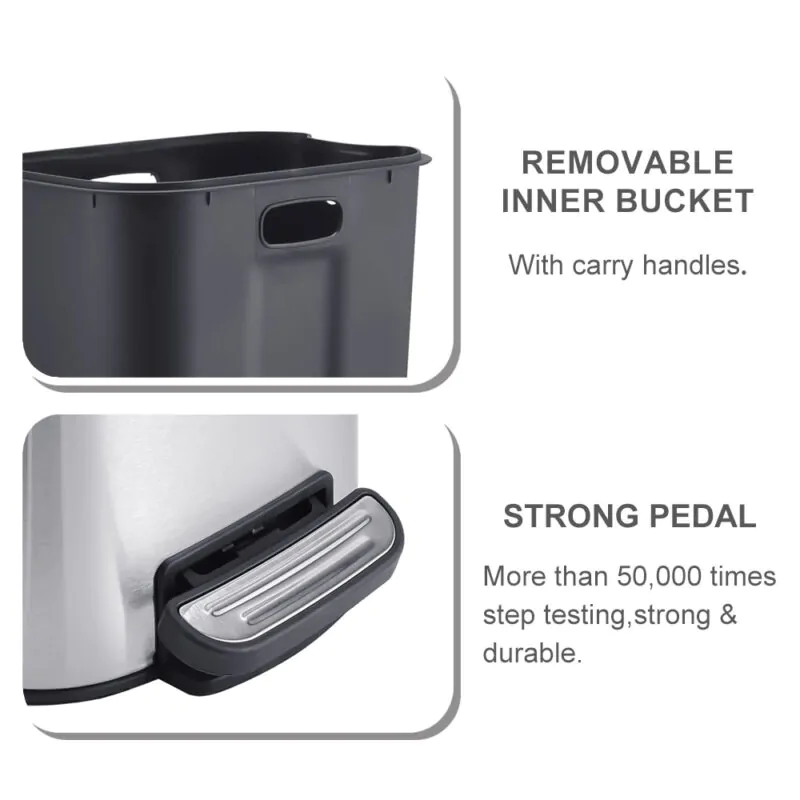 Trash bin with pedal and soft closing WBS171 - Image 7