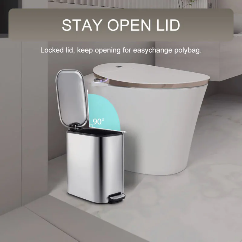 Trash bin with pedal and soft closing WBS171 - Image 9