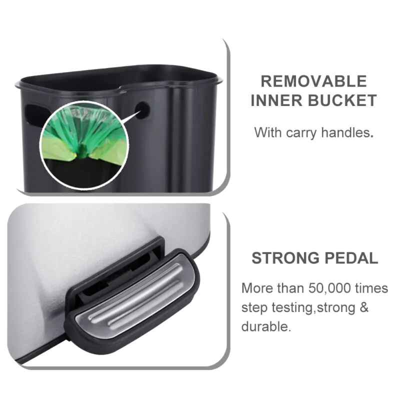 Rectangle Dust Bin with Soft Closing WBS172 - Image 9